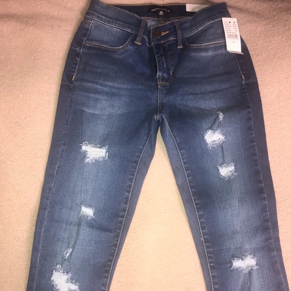 Kendall & Kylie | mid rise stretch jeans small distress size 25 - Picture 3 of 3